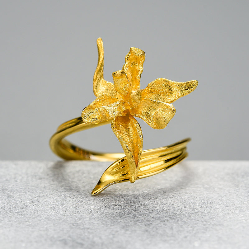 Iris Flower Ring - Gold