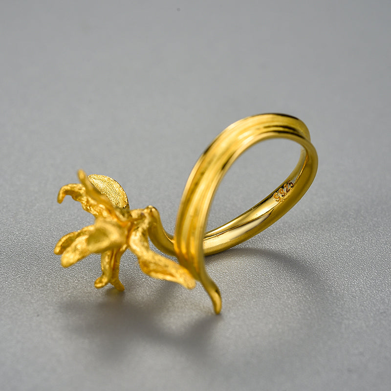 Iris Flower Ring - Gold