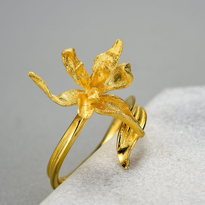 Iris Flower Ring - Gold