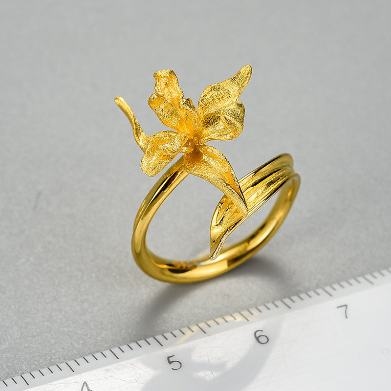 Iris Flower Ring - Gold