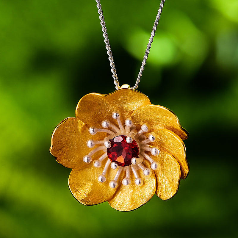 Anemone Flower Necklace | Women's Flower Necklace | Parure by Asma