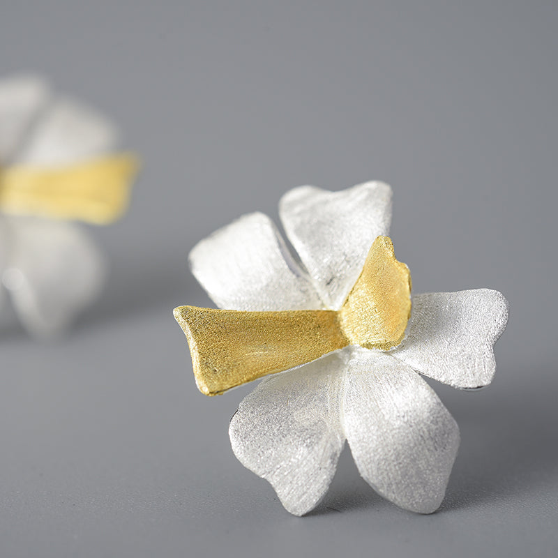 Silver Studs Earrings | Women's Begonia Studs | Parure by Asma