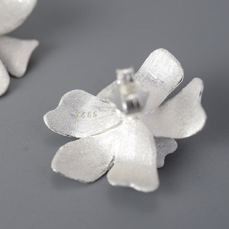 Silver Studs Earrings | Women's Begonia Studs | Parure by Asma