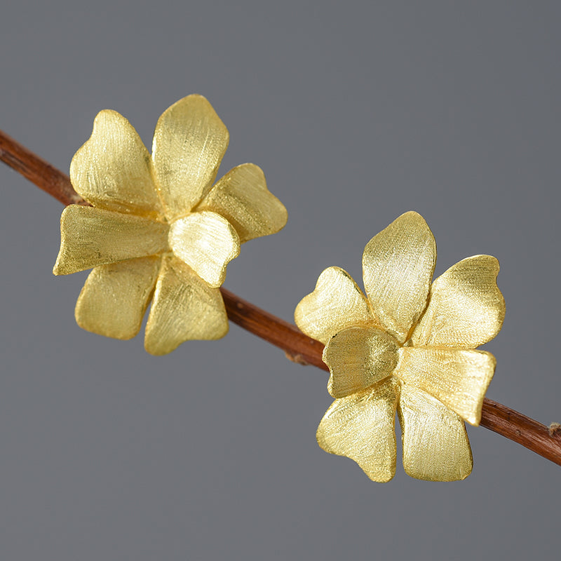 Silver Studs Earrings | Women's Begonia Studs | Parure by Asma