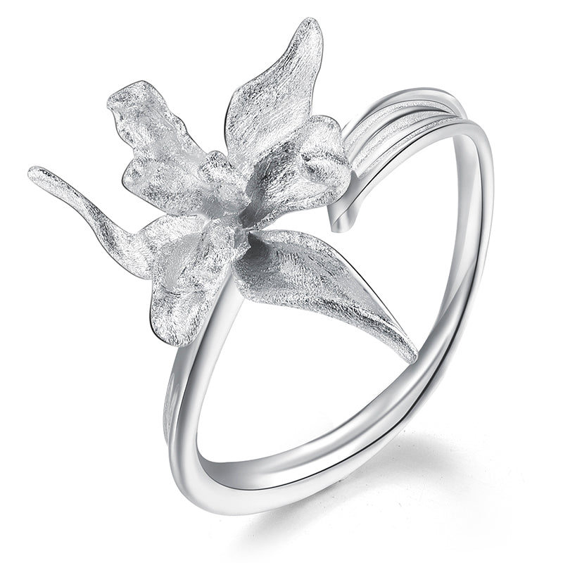 Iris Flower Ring - Silver