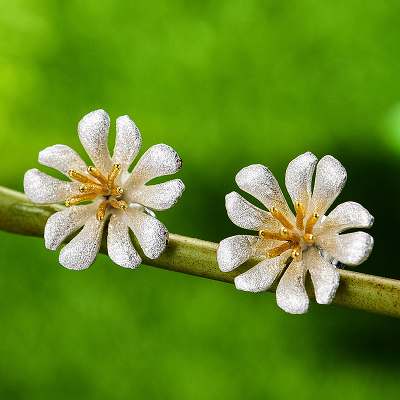 Aster Flower Stud Earrings | 14K Gold Plated Studs | Parure by Asma