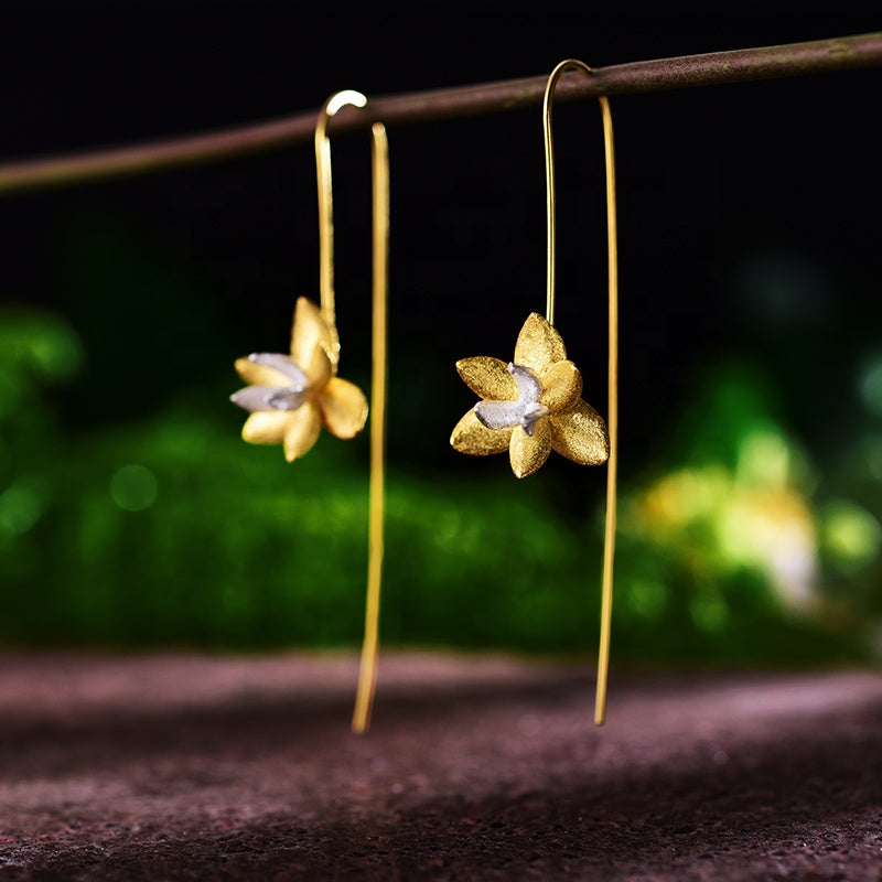 Flower Dangle Earrings | Lotus Dangle Earrings | Parure by Asma