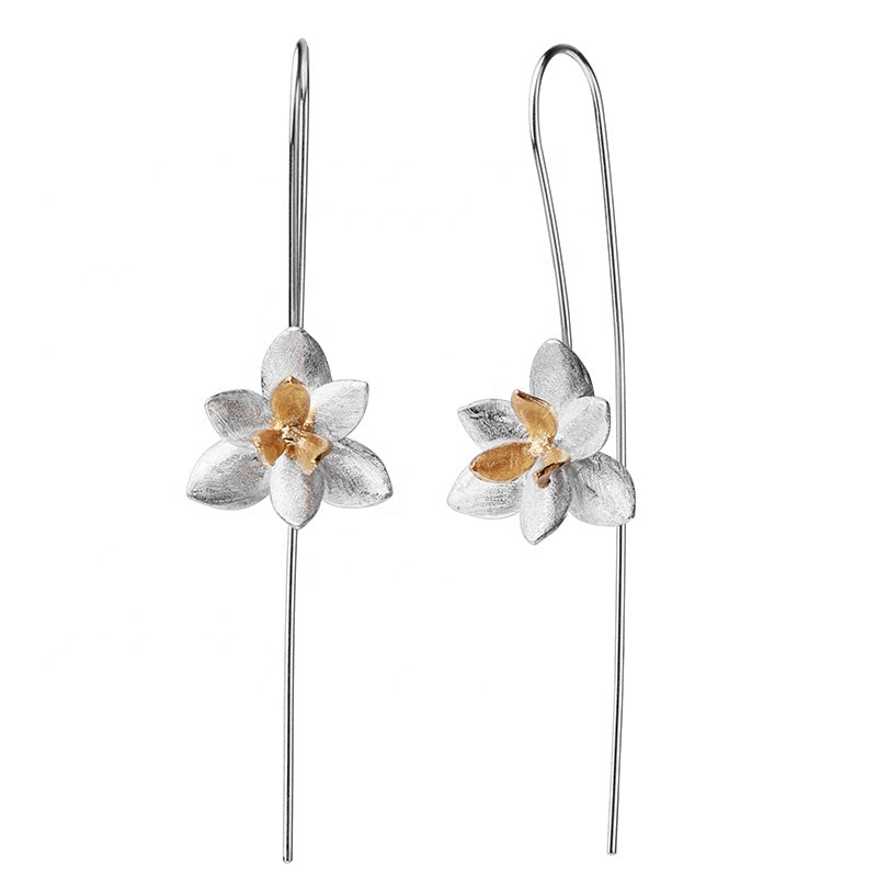 Flower Dangle Earrings | Lotus Dangle Earrings | Parure by Asma