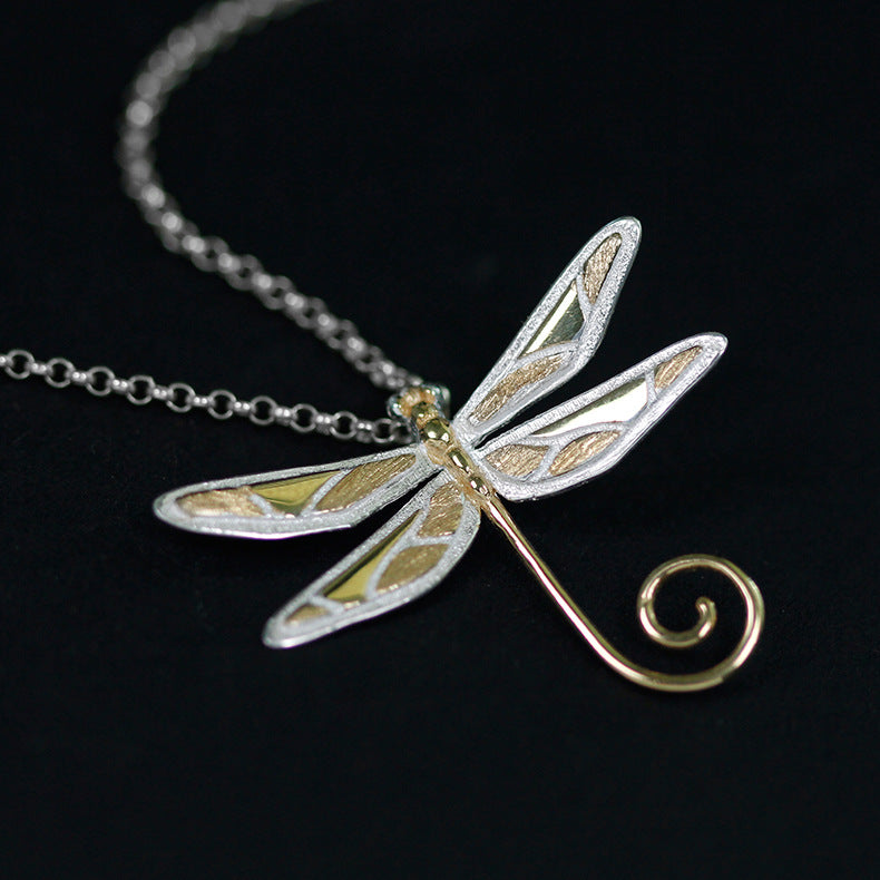 Silver Dragonfly Necklace | Women Dragonfly Necklace | Parure by Asma