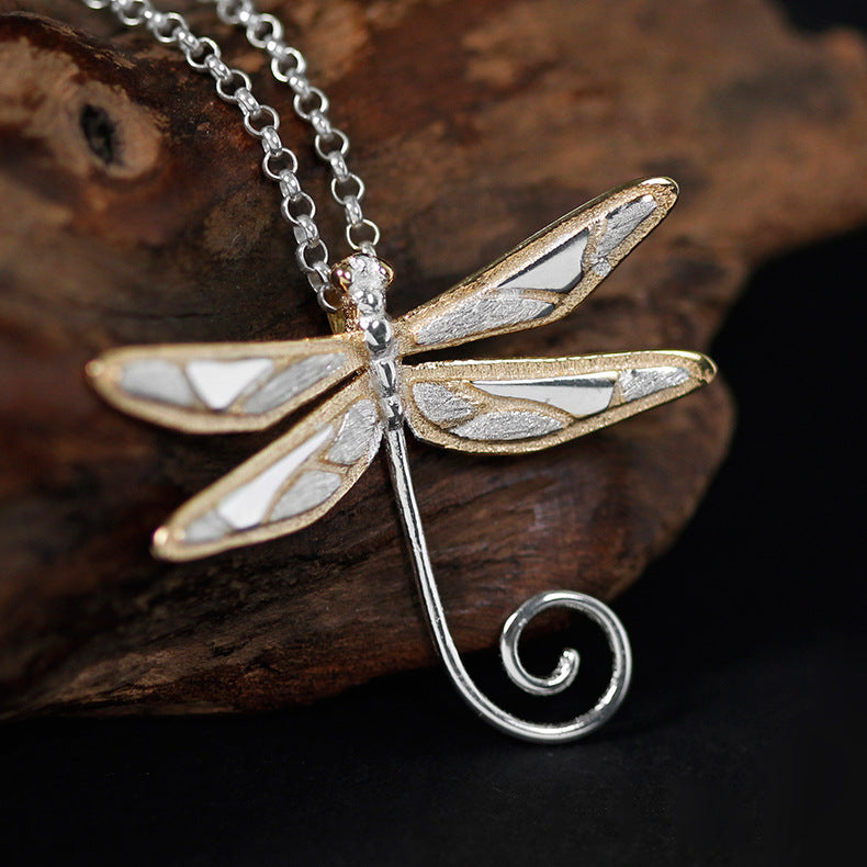 Silver Dragonfly Necklace | Women Dragonfly Necklace | Parure by Asma