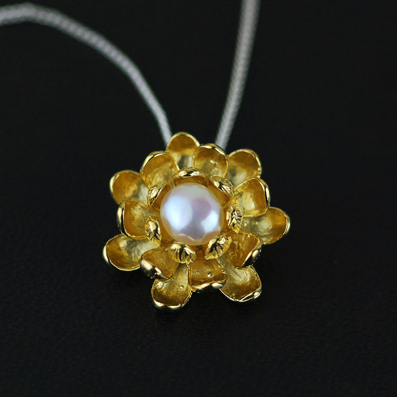 Pearl Pendant Necklace | Lotus Pearl Necklace | Parure by Asma