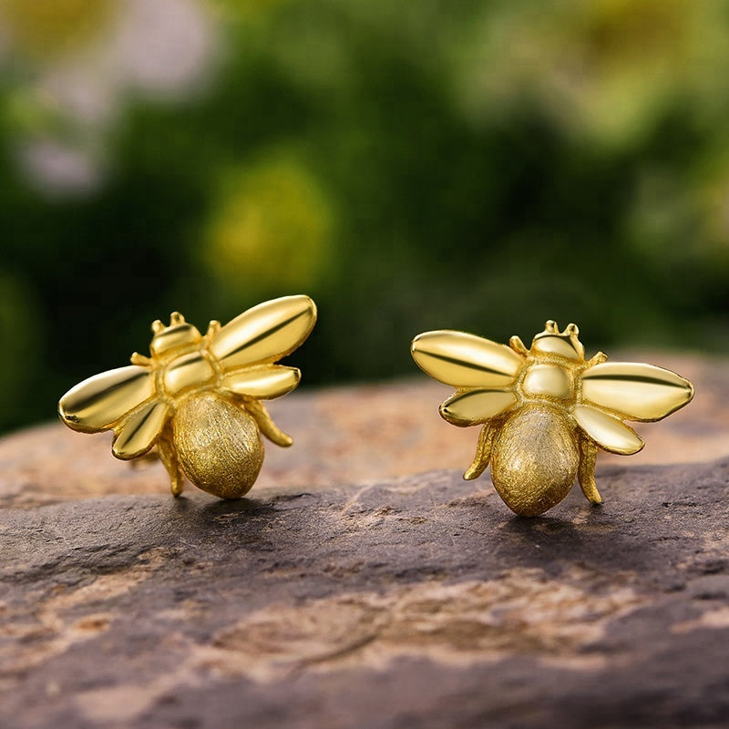 Baby Bee Stud Earrings | Adorable Bee Studs | Parure by Asma